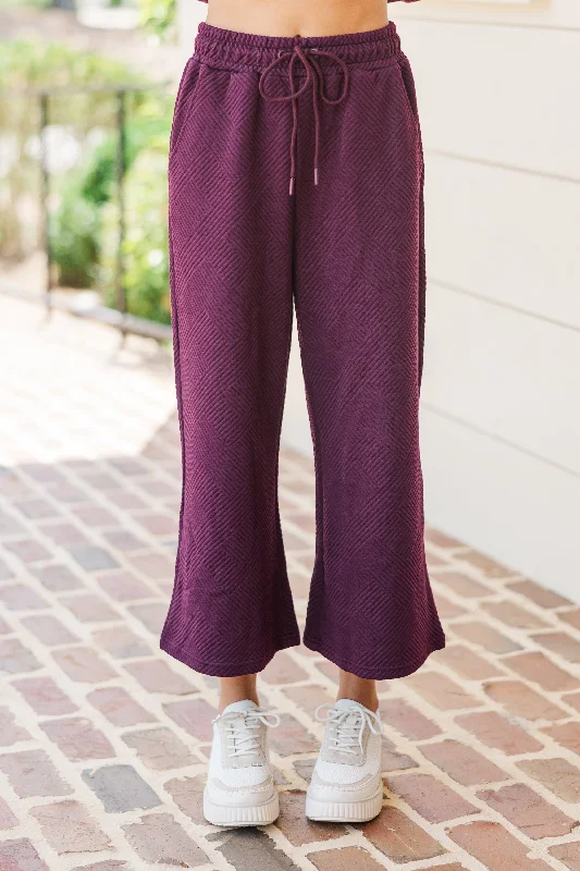 Weekend Deal Make Your Day Mulberry Textured Pants