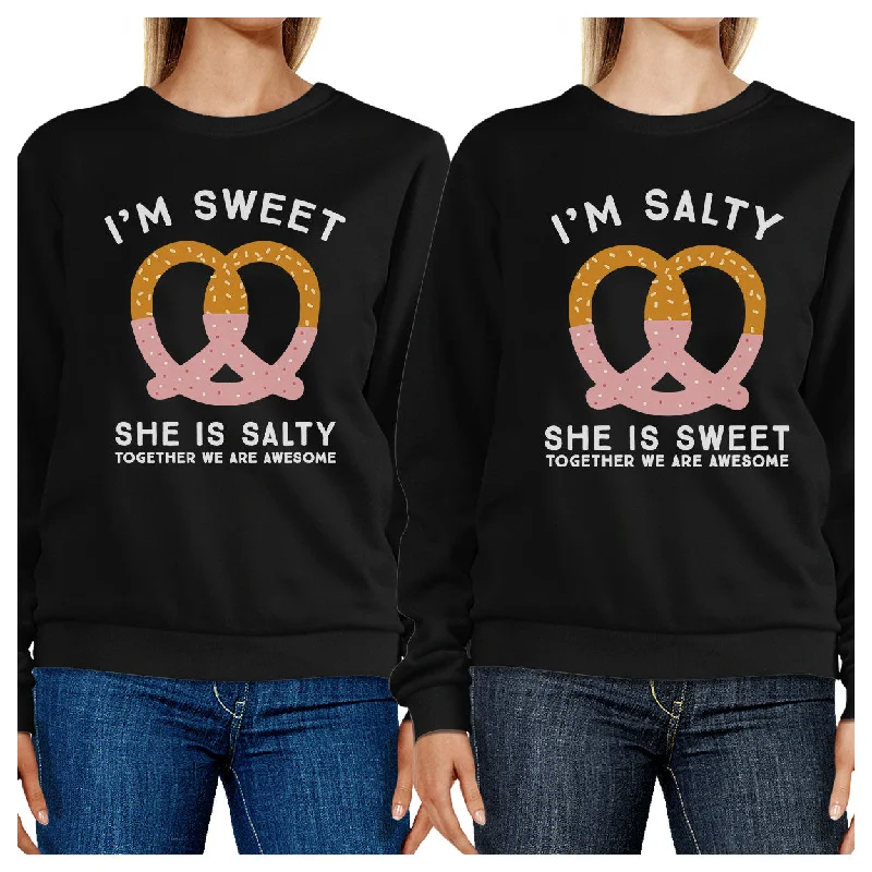 Instant Deal Sweet And Salty BFF Matching Black Sweatshirts