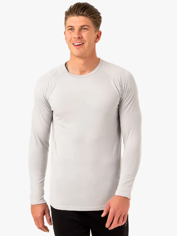 Weekend Shopping Bliss Enhance Long Sleeve Training Top - Snow Grey