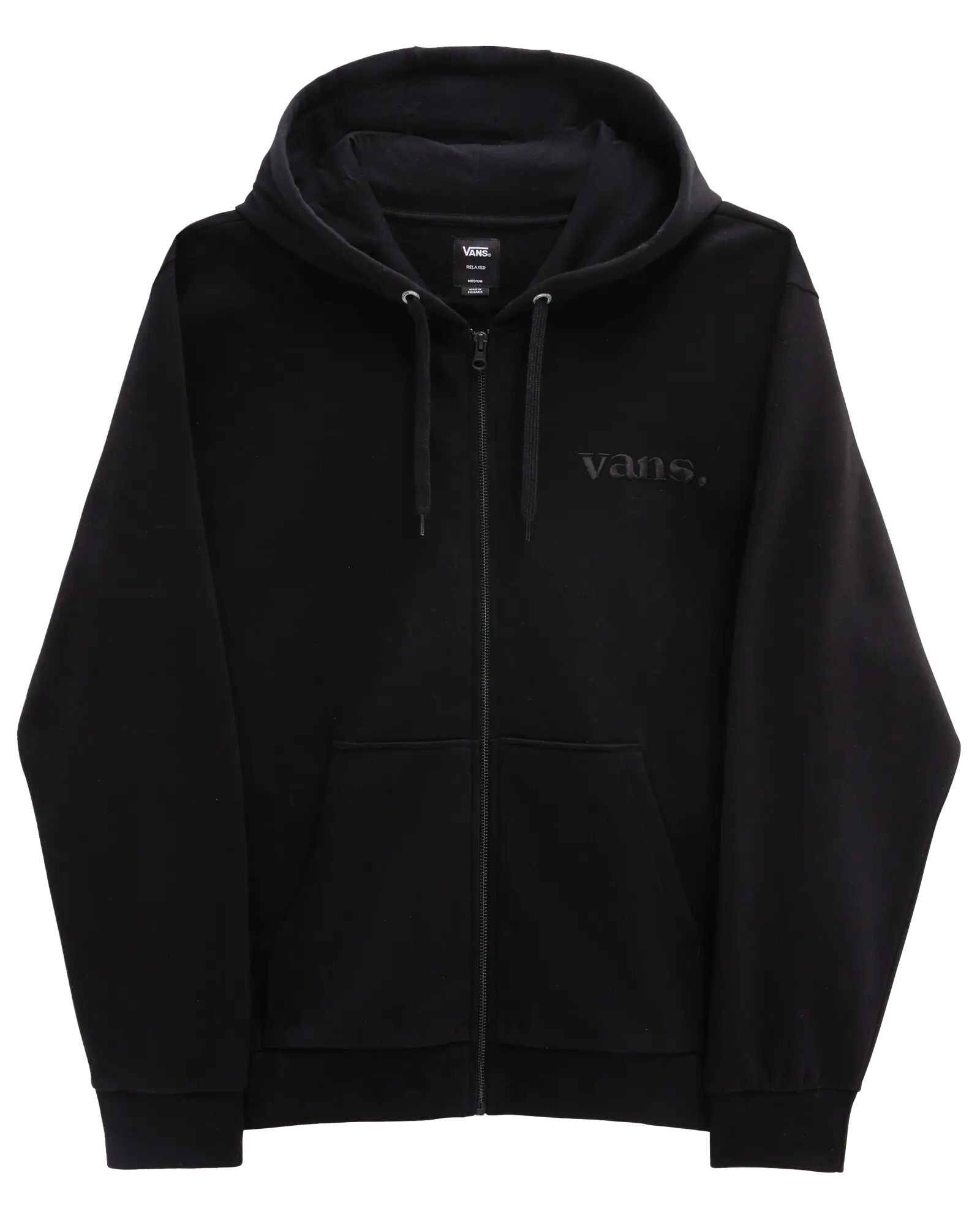 Essential Relaxed Zip Hoodie in Black