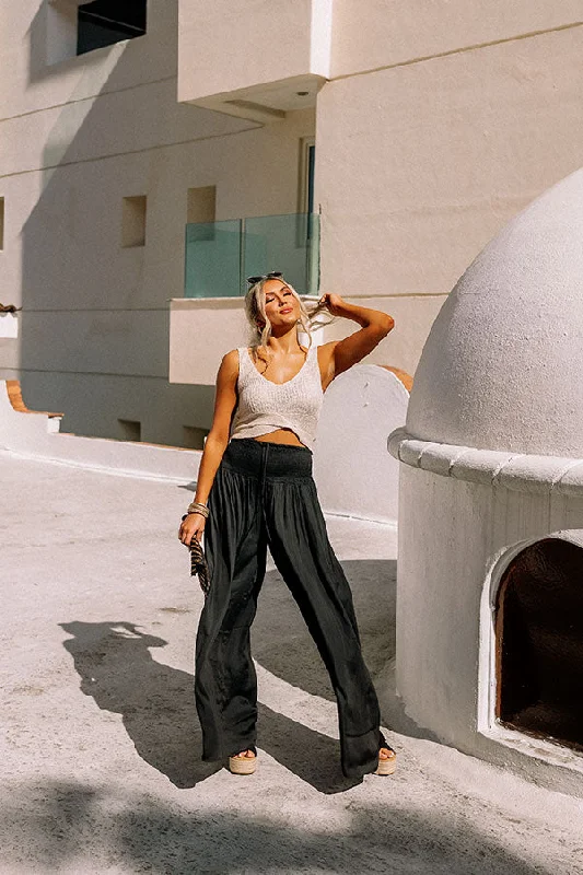 Weekend Discounts to Indulge In Tried And Tropical High Waist Pants In Black