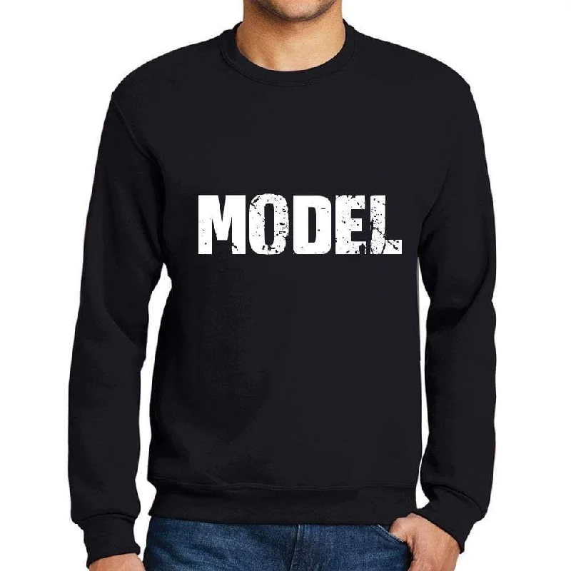 Savings Spectacular Men's Printed Graphic Sweatshirt Popular Words MODEL Deep Black