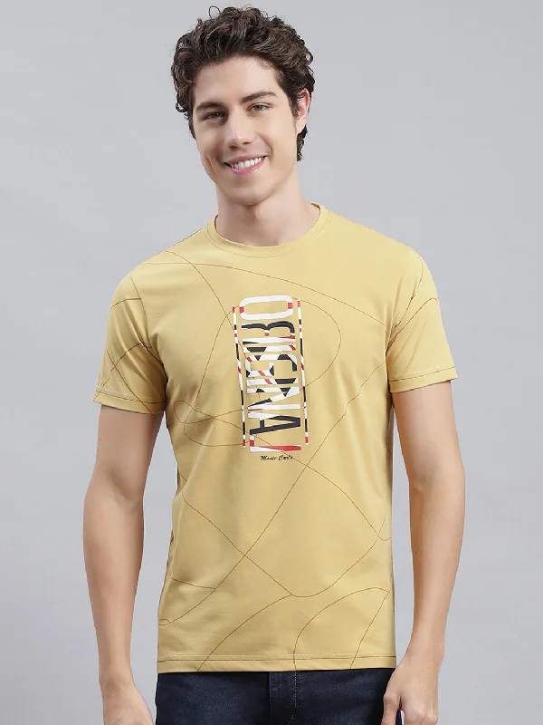 Take Advantage Men Yellow Printed T-Shirt