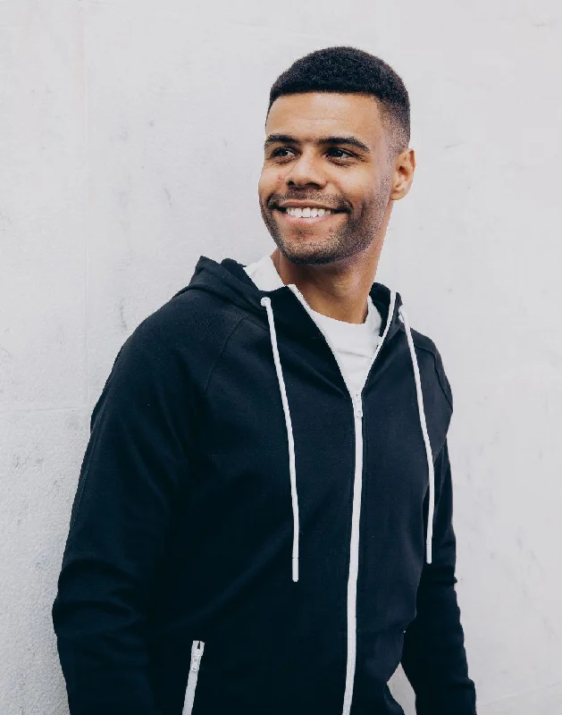 Weekend Discounts to Snag Chill Zip Hoodie in Black