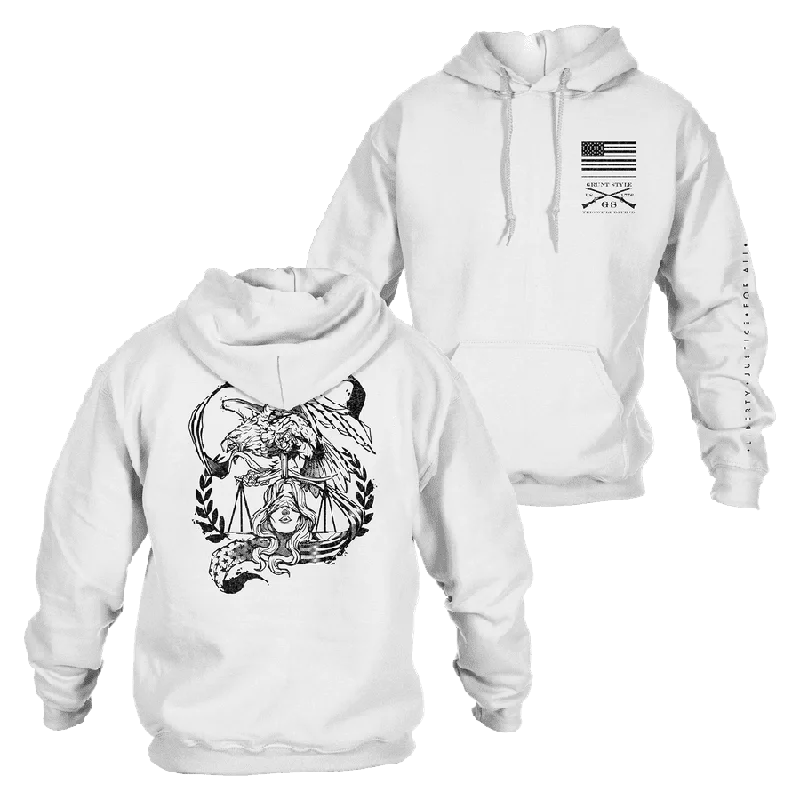 Instant Savings Liberty & Justice Hoodie - White