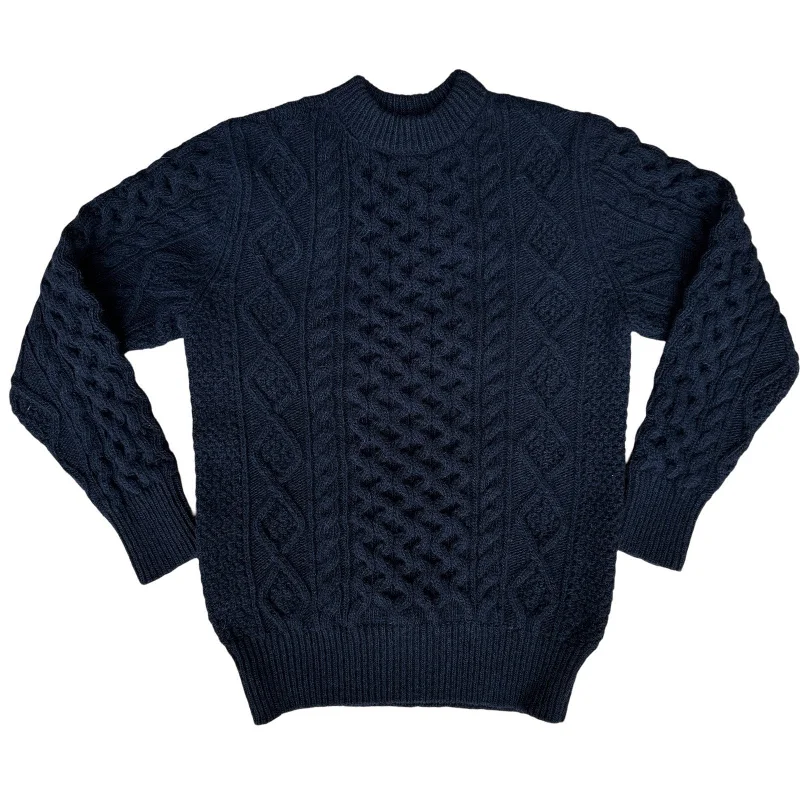 Steve McQueen Dark Navy Donegal Irish Wool Sweater