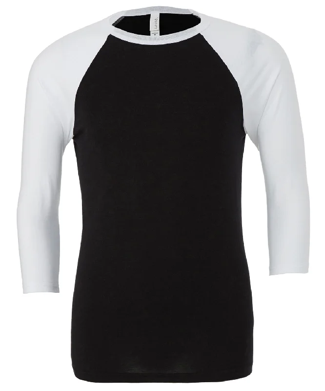 Deep Savings Unisex triblend  sleeve baseball t-shirt | Black/White