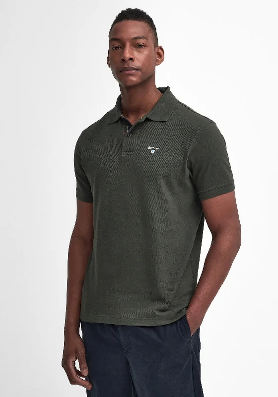 Special Discount Barbour Men's Tartan Contrast Pique Polo Shirt, Seaweed