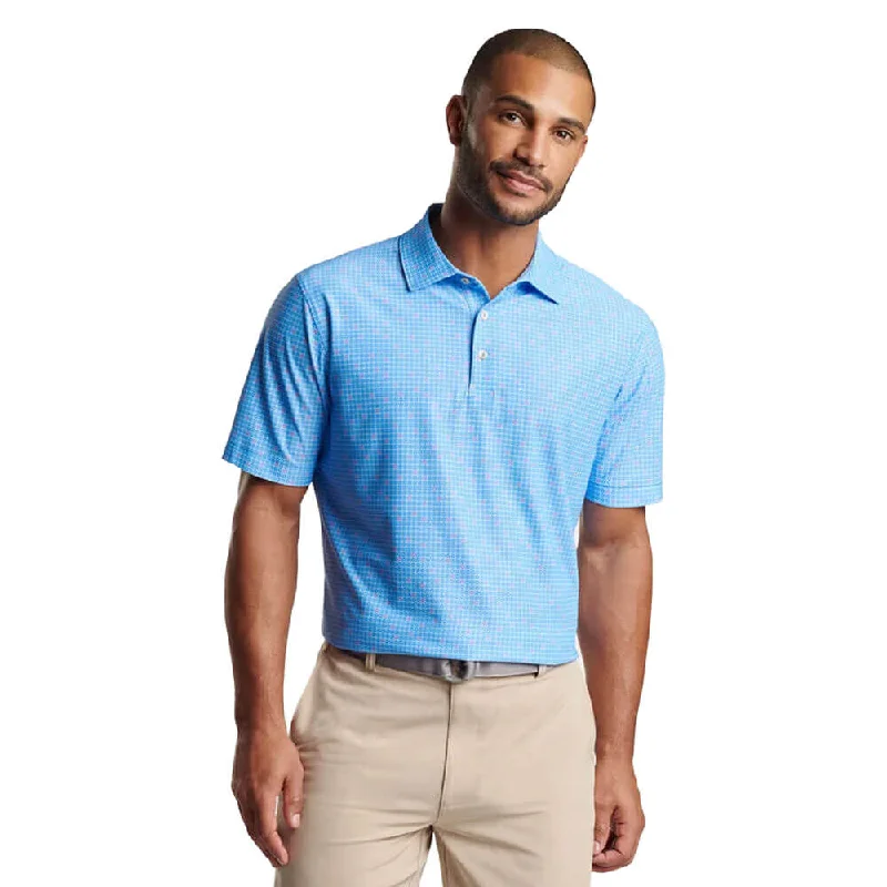 Instant Deal Peter Millar Spokes Performance Mesh Polo Shirt - Liberty Blue
