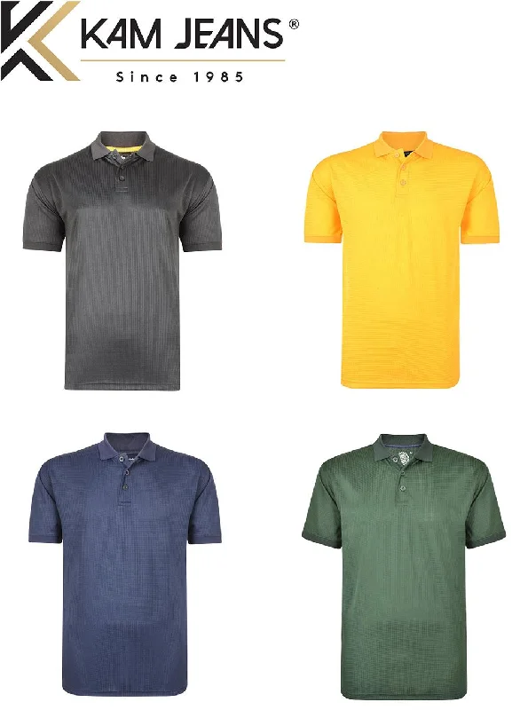Mega Sale KAM Mens Big Size Performance Breathable Mesh Sports Polo Shirt (5401)