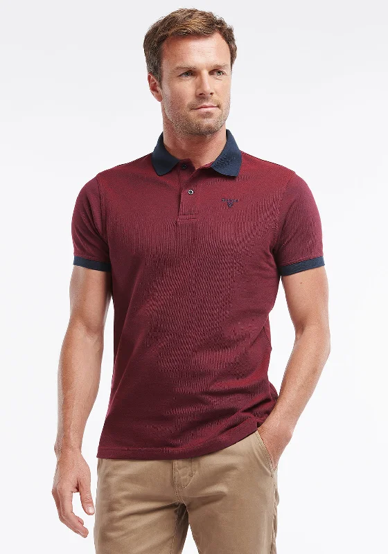 Lowest Price Barbour Men’s Essential Sports Polo Shirt, Dark Red