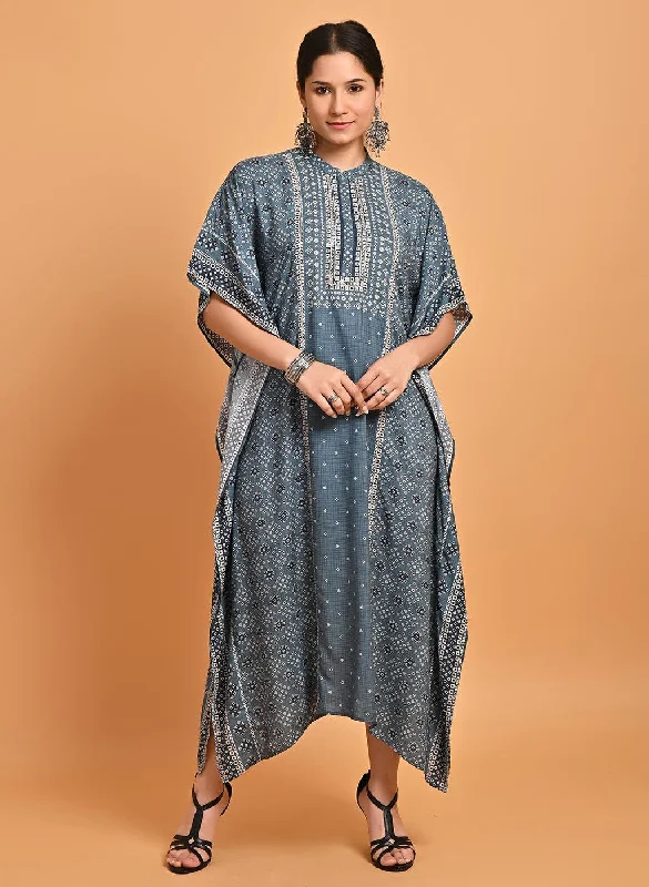 Steals and Deals Savings Alert Green Printed Straight Kaftan