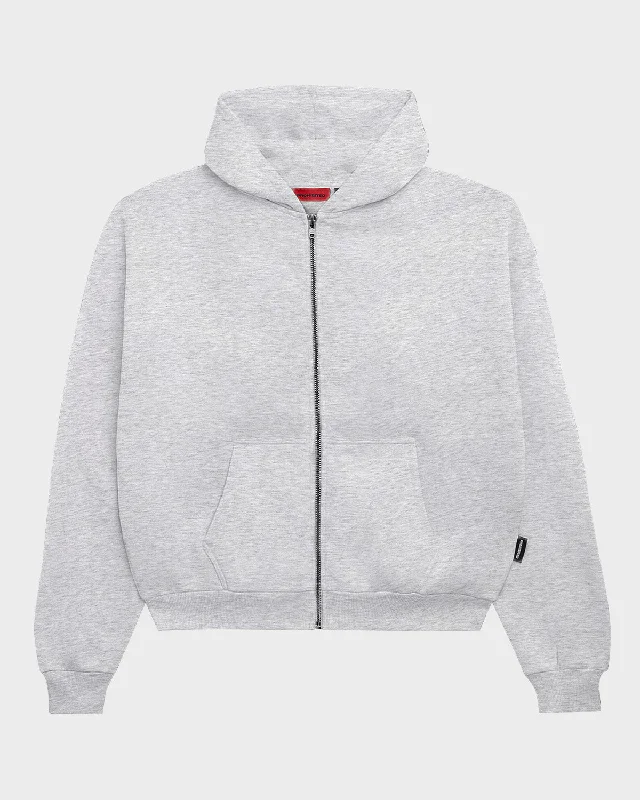 Oversized Zip-Hoodie Grey Melange