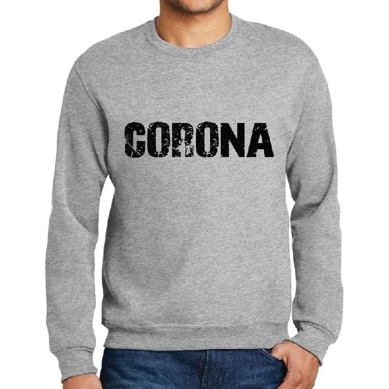 Weekend Specials Just for You Men's Printed Graphic Sweatshirt Popular Words CORONA Grey Marl Weekend Specials Just for You Men's Printed Graphic Sweatshirt Popular Words CORONA Grey Marl