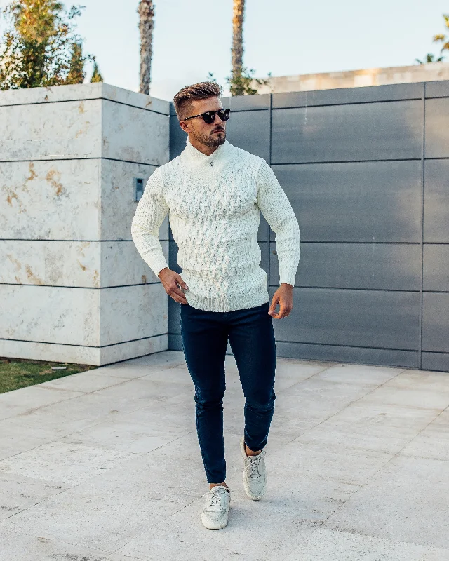 Father Sons Chunky Cable Knit Cream Jumper - FSJ001