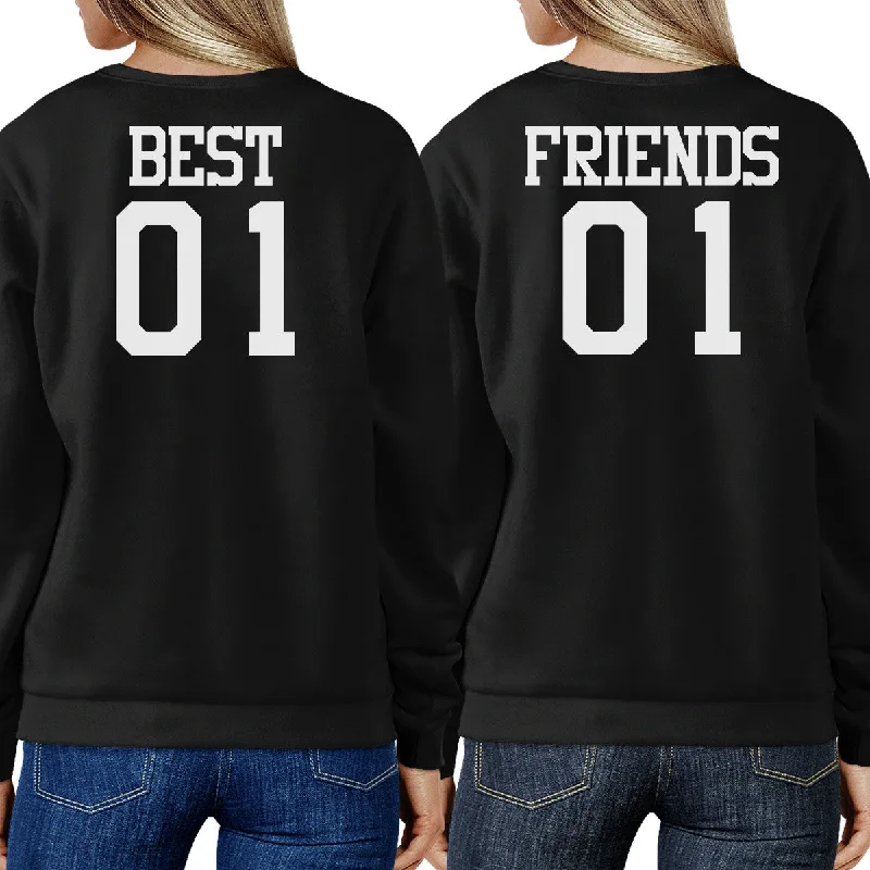 Fantastic Offers Best 01 And Friend 01 BFF Sweatshirts Friendship Matching Black Fleece Fantastic Offers Best 01 And Friend 01 BFF Sweatshirts Friendship Matching Black Fleece