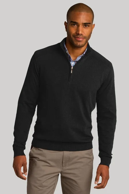 Men's Quarter Zip Sweater - Black