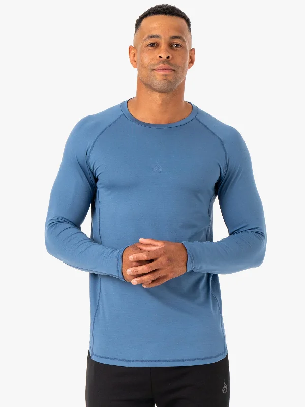 Weekend Discounts to Delight Enhance Long Sleeve Training Top - Blue