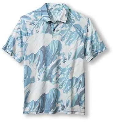 Quick Sale Tommy Bahama Rising Tides Polo Shirt - Banff Blue