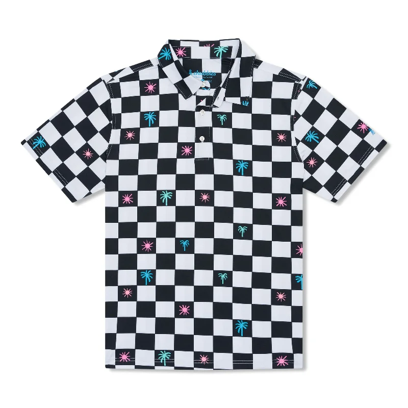 Instant Savings Chubbies The Check Me Out Performance Polo Shirt - Black - Pattern Base (Plaids) Instant Savings Chubbies The Check Me Out Performance Polo Shirt - Black - Pattern Base (Plaids)