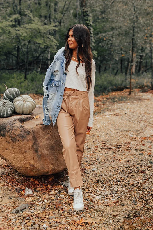 Mega Discount Austin Nights Faux Leather Pants In Iced Latte