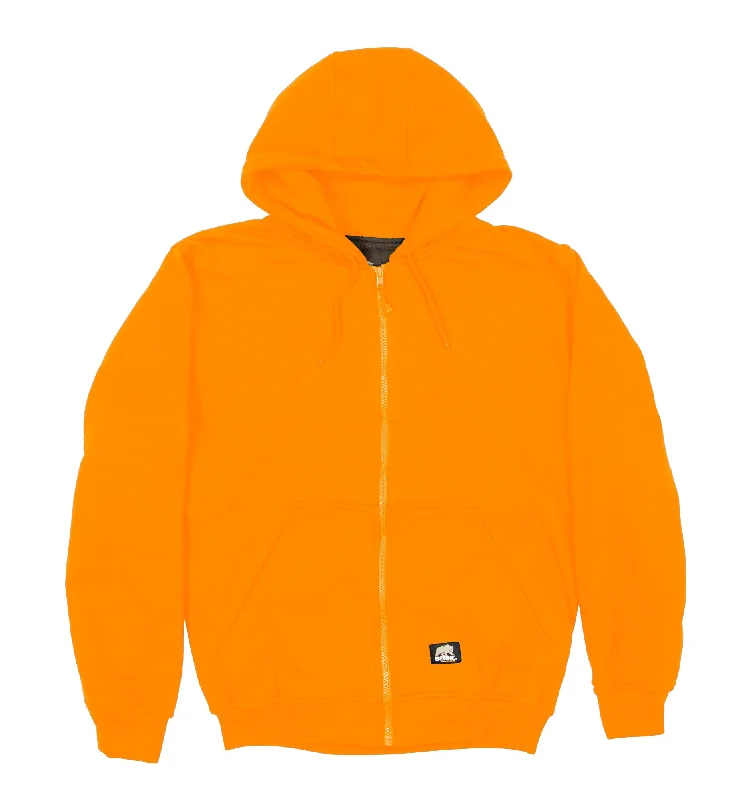 Berne Mens Orange Fleece Hooded Sweatshirt