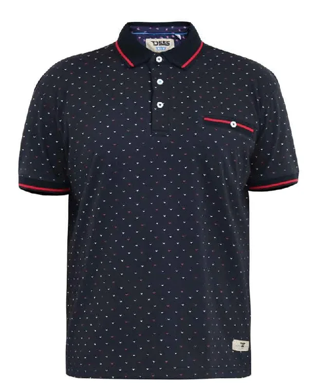 Online Deal D555 Men's ASHWELL Polo Shirt With Jacquard Collar Cuffs in Dark Navy 2XL to 5XL Online Deal D555 Men's ASHWELL Polo Shirt With Jacquard Collar Cuffs in Dark Navy 2XL to 5XL