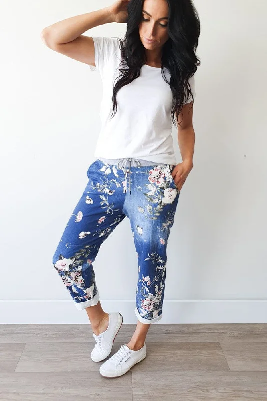 Today's Deal Italian Cartel Venice Floral Pant Denim