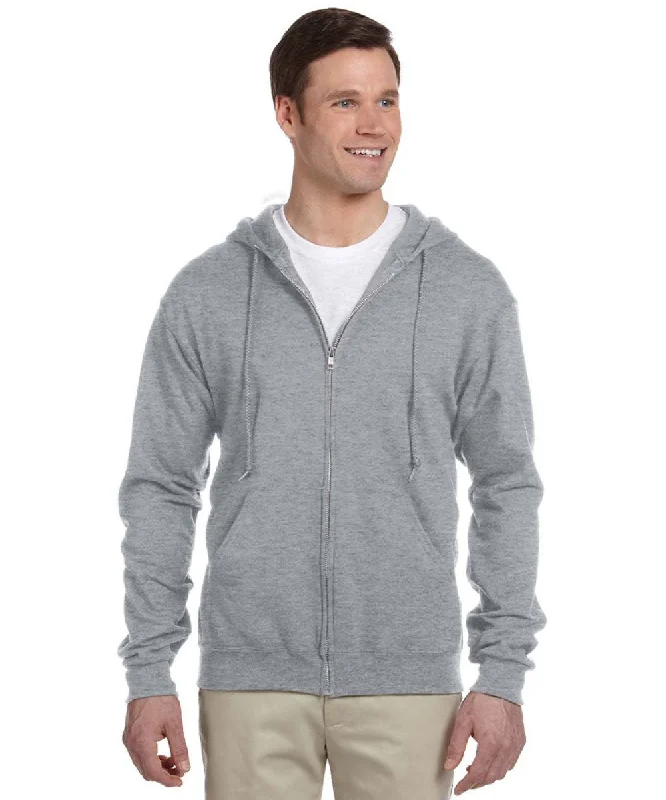 Jerzees NuBlend Fleece Full-Zip Hooded Sweatshirt - Oxford Grey