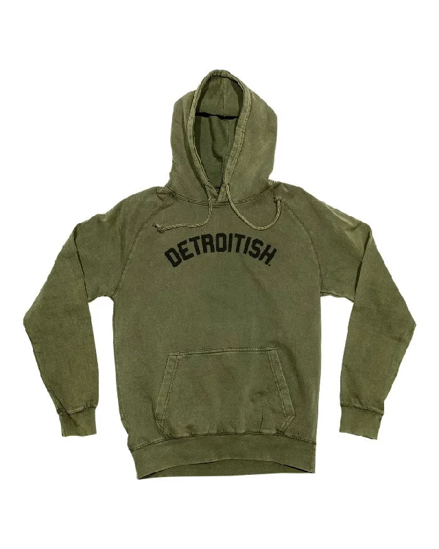 Unbeatable Prices Ink Detroit Detroitish Mineral Wash Hoodie - Olive Green