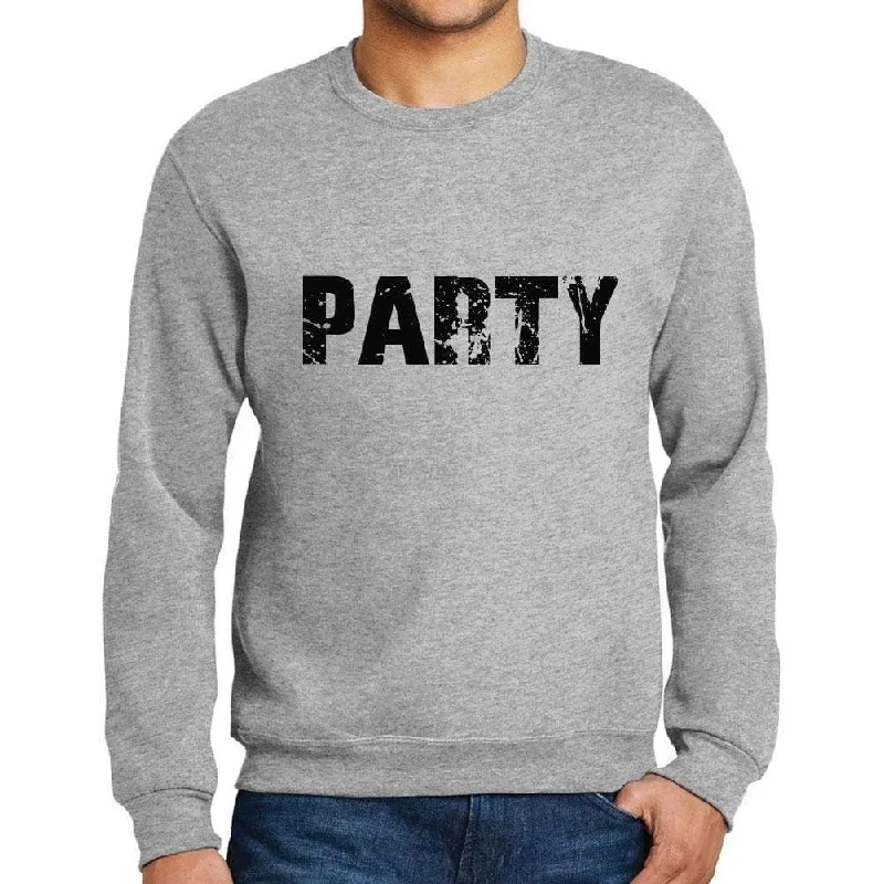 Limited Quantity Men's Printed Graphic Sweatshirt Popular Words PARTY Grey Marl