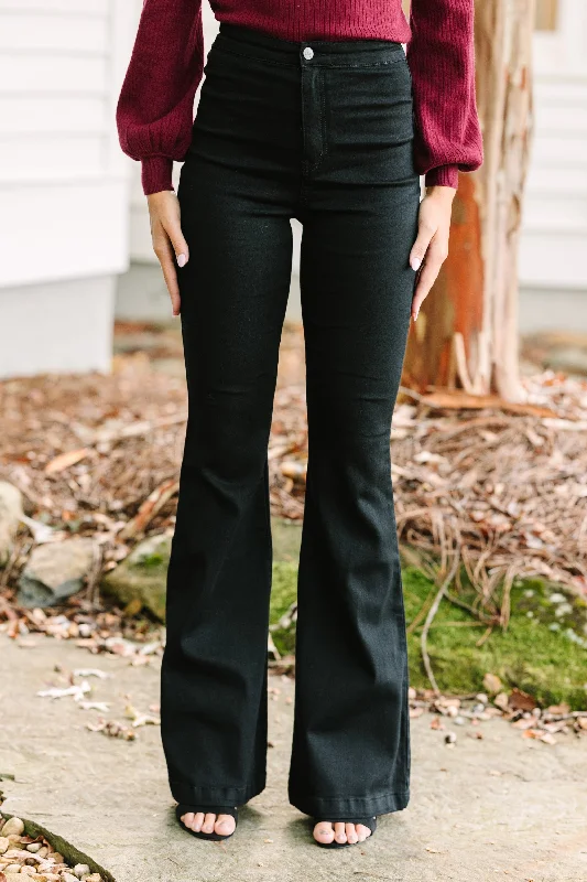 Weekend Savings Galore Break it Down Black Flare Jeans