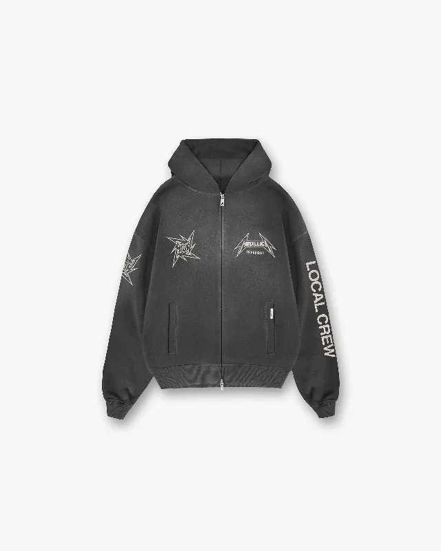 Weekend Specials to Relish Represent X Metallica™️ Local Crew Zip Hoodie - Stained Black