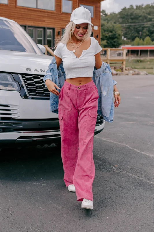 Weekend Specials to Enjoy The Lexie High Waist Corduroy Cargo Pants