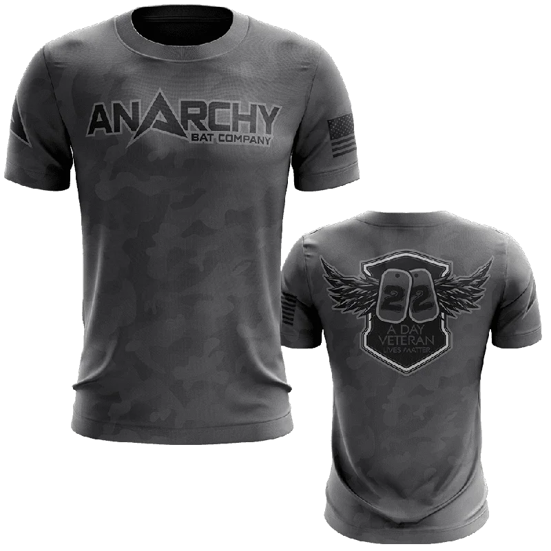 Anarchy Bat Company Short Sleeve Shirt - 22 A Day Veterans Lives Matter