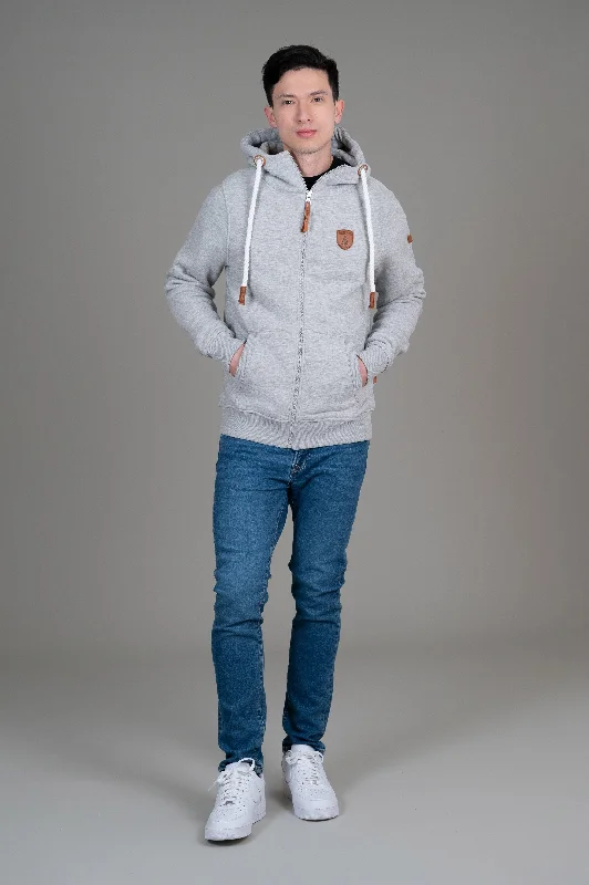 Year-End Clearance Zeus Light Heather Grey Full-Zip Hoodie