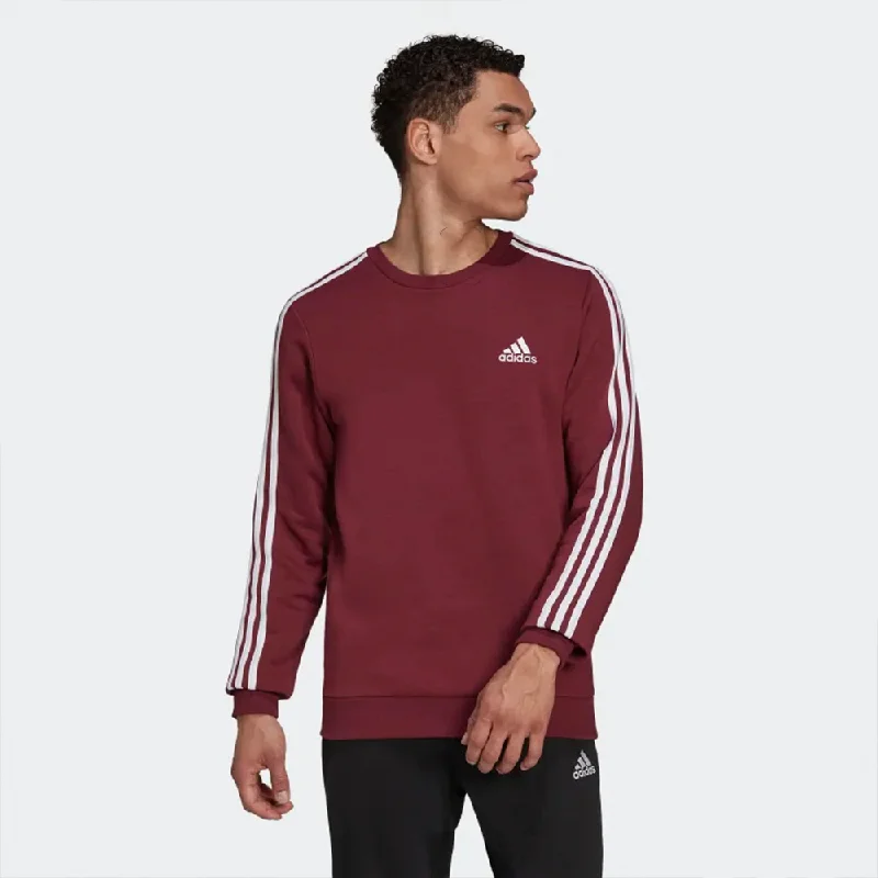 Closeout ADDS Embroided Logo3 Stripes  Sports Fleece Burgundy Sweatshirt 10454