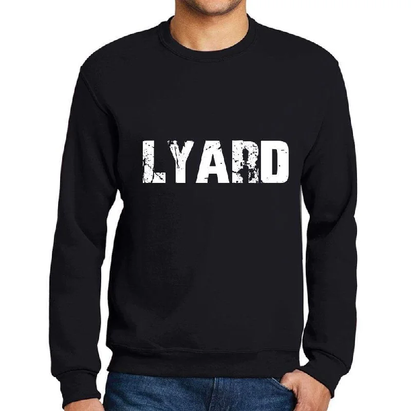 Men's Printed Graphic Sweatshirt Popular Words LYARD Deep Black