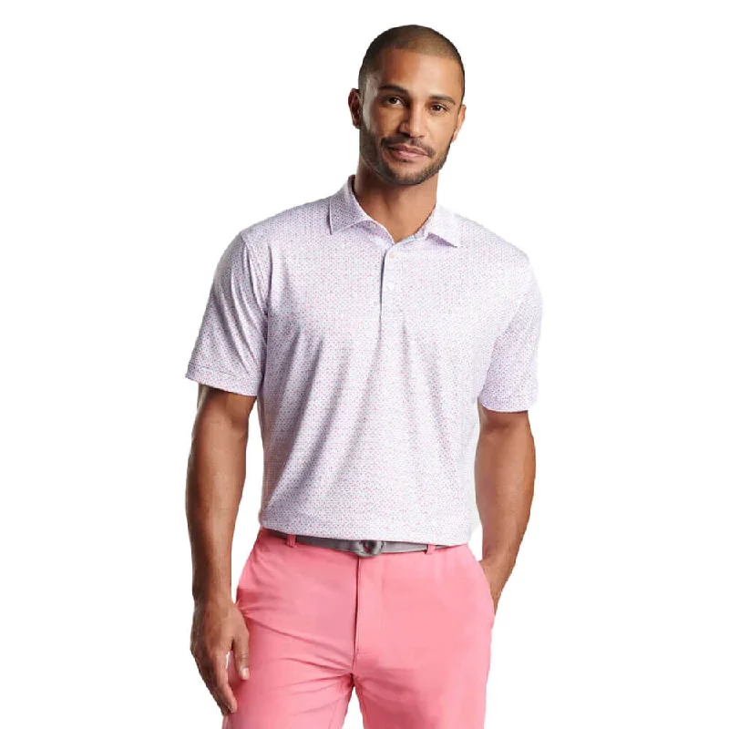 Weekend Specials to Enjoy Peter Millar The Bees Knees Performance Jersey Polo Shirt - White/Hula Pink Weekend Specials to Enjoy Peter Millar The Bees Knees Performance Jersey Polo Shirt - White/Hula Pink