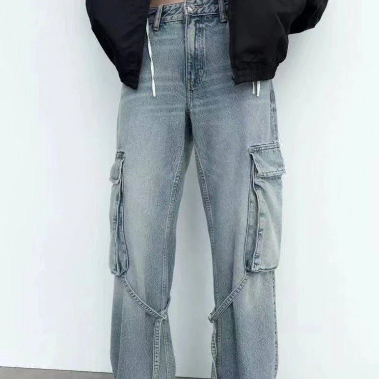 Instant Deal Autumn Midrise Strappy Detail Cargo Pants