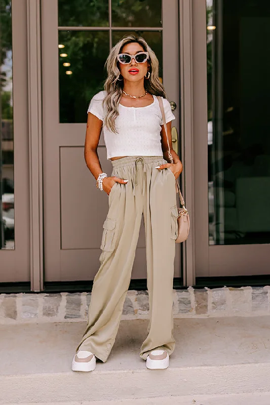 Weekend Offers That Tempt Sure And Steady High Waist Trousers In Sage