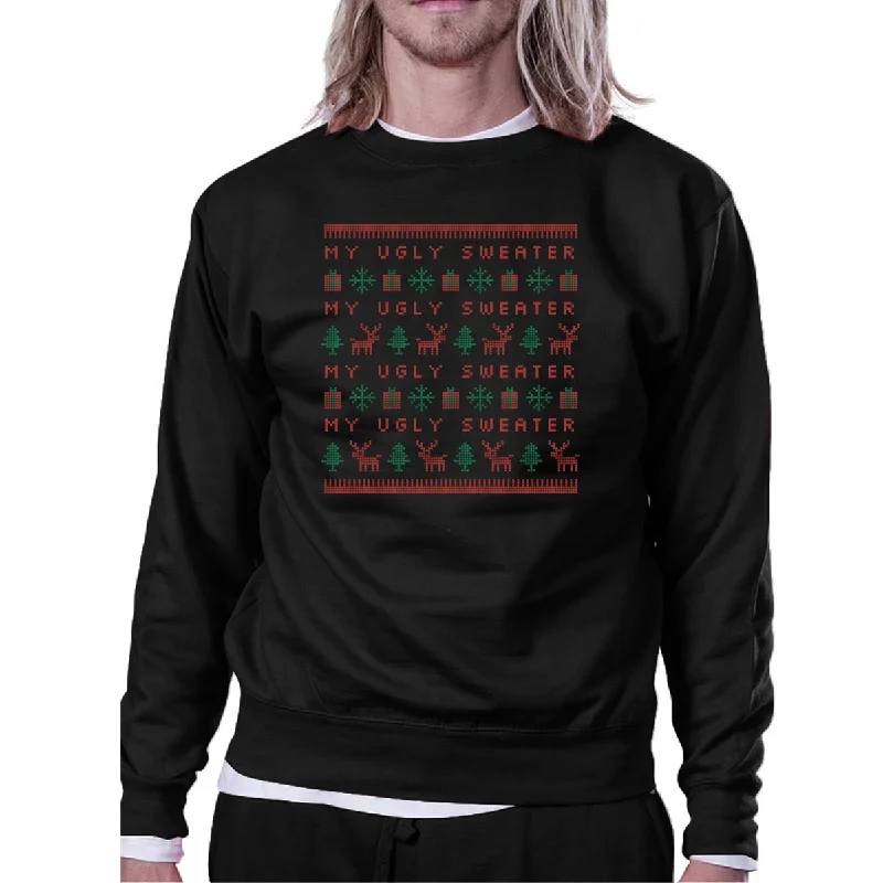 Deal of the Week My Ugly Sweater Pattern Black Sweatshirt