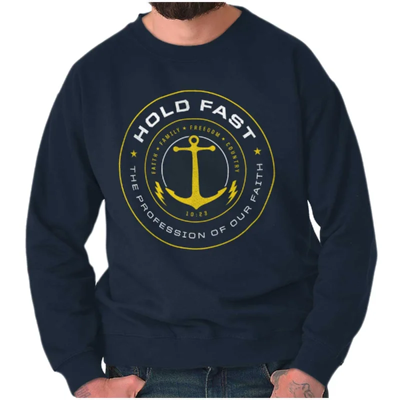 Savings Bonanza Hold Fast to Faith Crewneck Sweatshirt