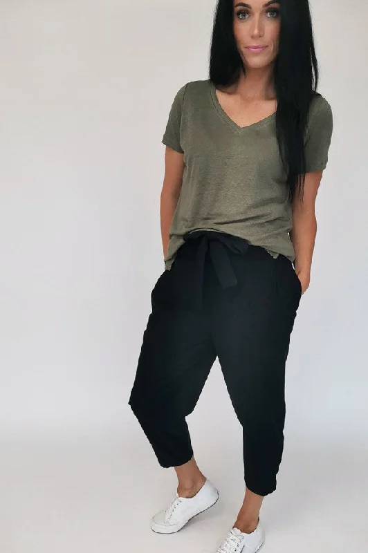 Special Price Shine On Label Marrakech Linen Blend Pants Black