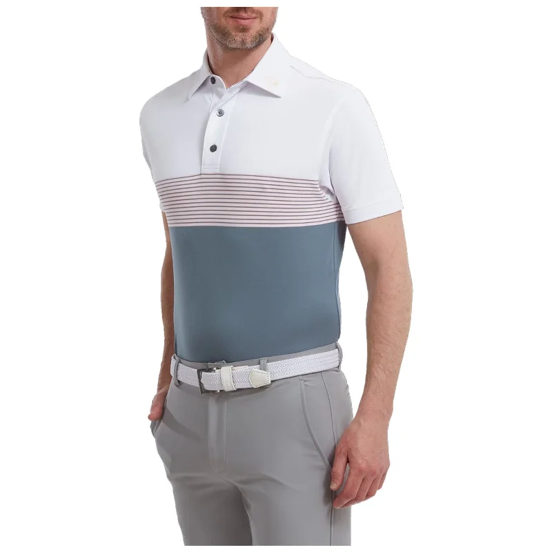 FootJoy Mens Colour Block Pique Polo Shirt Small