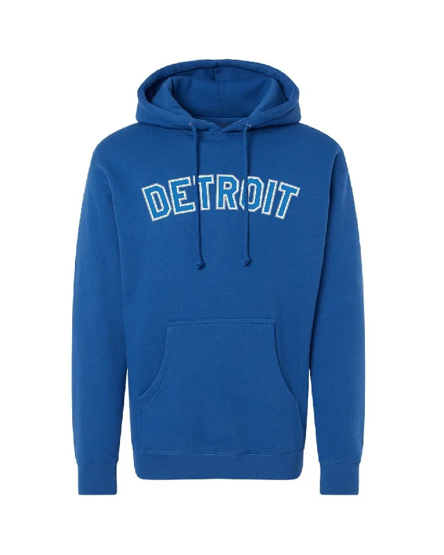 Hot Deal Ink Detroit -  Honolulu blue and silver print on Blue Hoodie