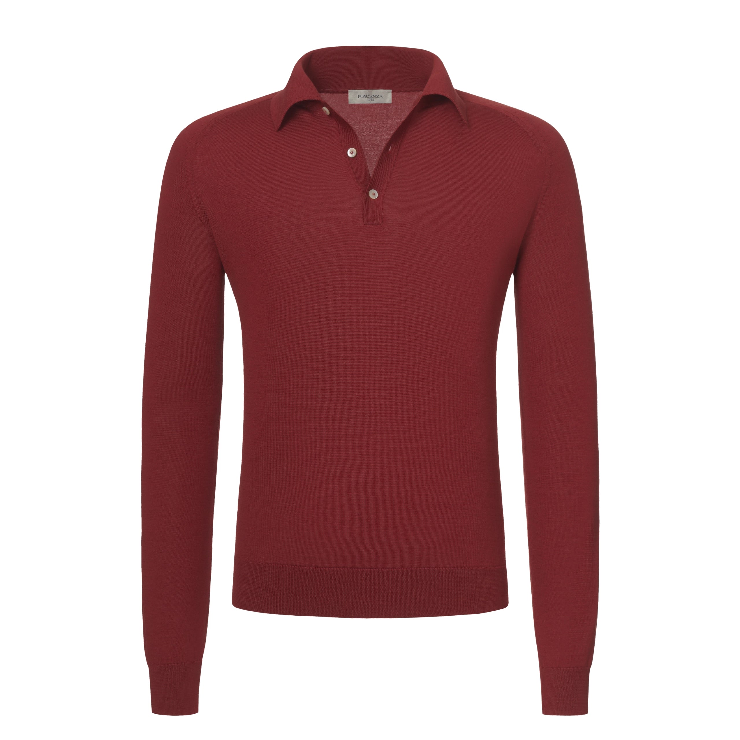 Markdown Sale Virgin Wool Polo Shirt in Red Rusty