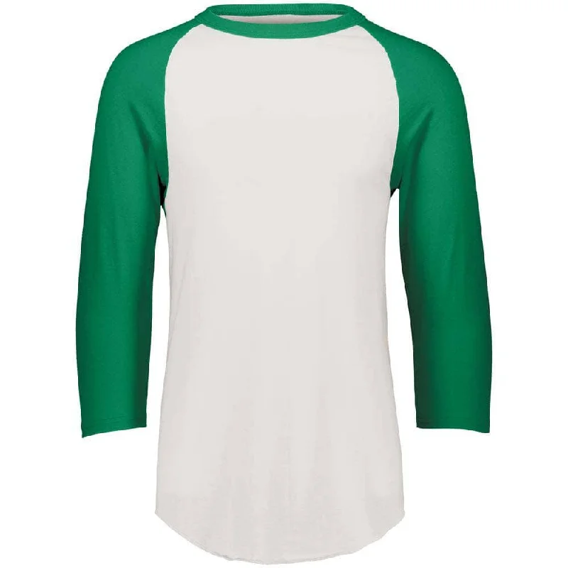 Super Deal 3-4 Sleeve Retro 2.0 Baseball Jersey White-Kelly Green