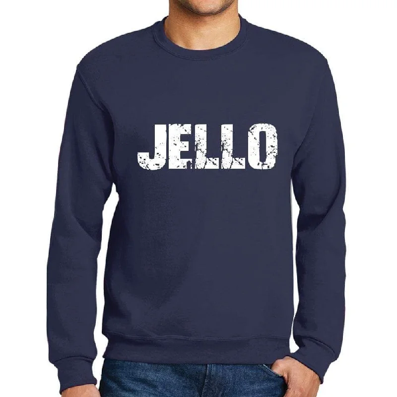 Grand Opening Sale Men's Printed Graphic Sweatshirt Popular Words JELLO French Navy