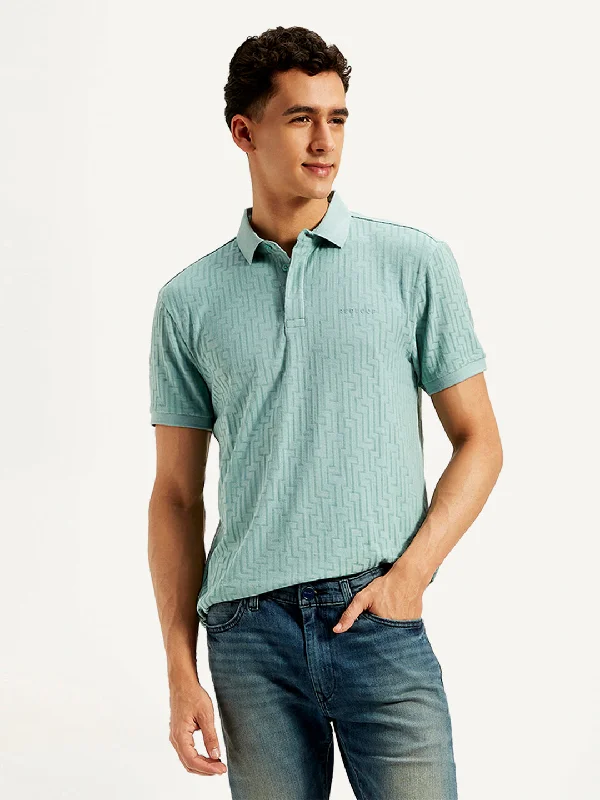Buy Now Men's Geometric Print Slim Fit Polo T-Shirt